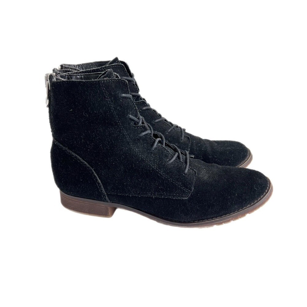 Steve Madden Rawlings Size 7 Black Leather Suede Booties Ankle Boots